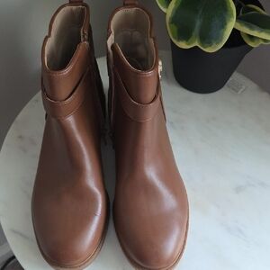 Charter Club Cognac Brown Ankle Booties with Side Zip
